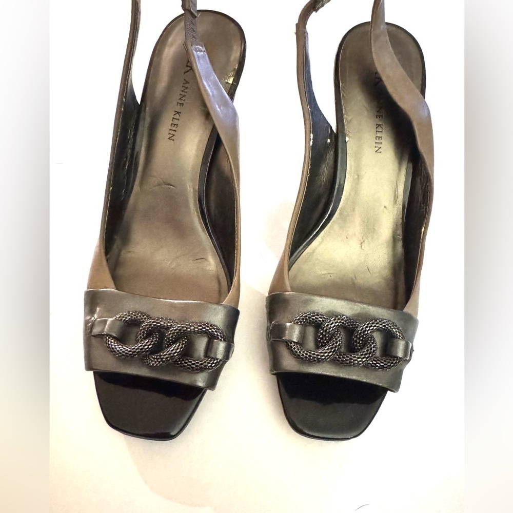 Anne Klein Metallic Slingback Heels